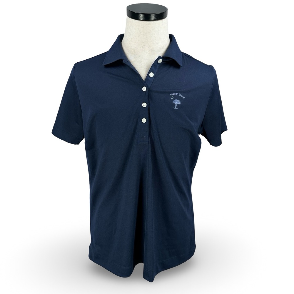 Nike Golf Womens XL Dri-FIT Polo Shirt Navy Blue Kiawah Island 394665-419